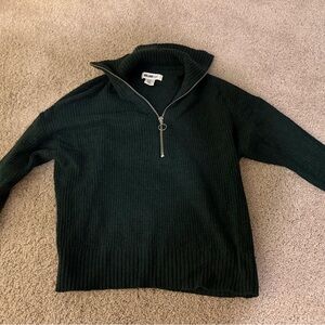 Women’s Dark Green Half-Zip Sweater